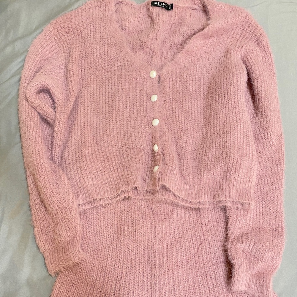 NastyGal What a Pearl Wants Knit Shorts Lounge Set